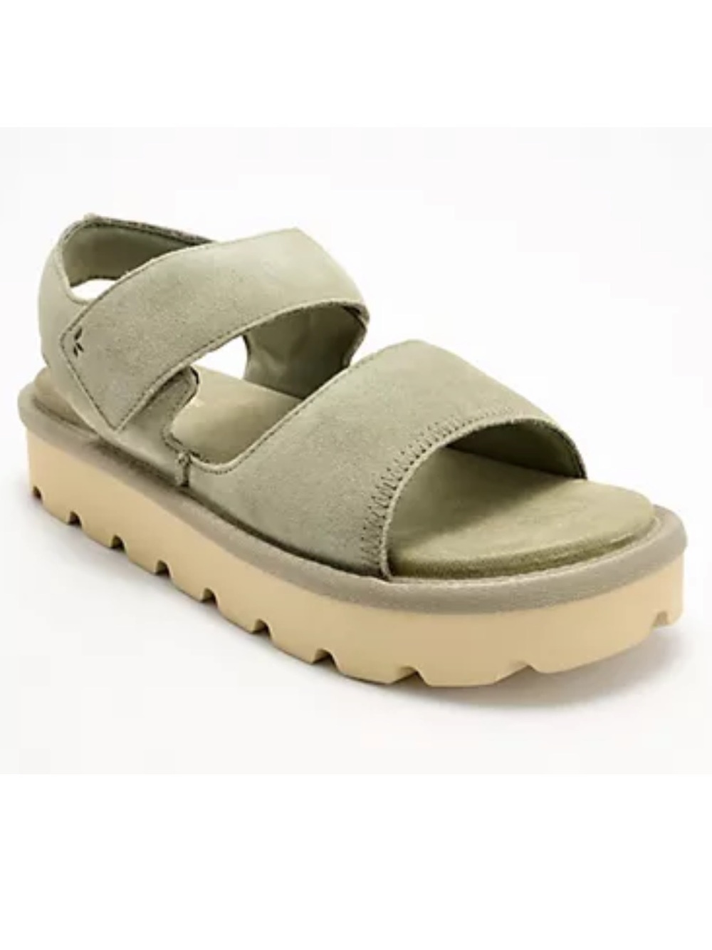 NWT Koolaburra by UGG Tizz Suede Chunky Platform Sandals In Limewash Green